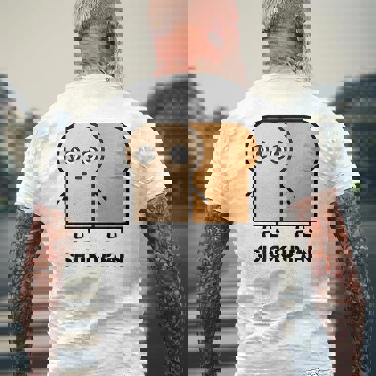 食パン 顔 イラスト かわいい おもしろ 面白い 簡単 シンプル ゆるい 食パン好き メンズTシャツ バックプリント 高齢者への贈り物