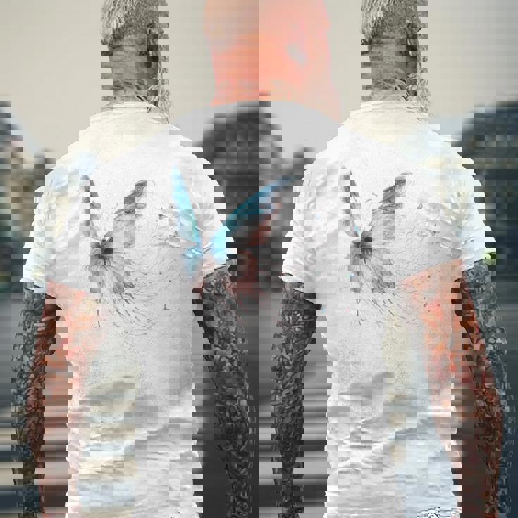 魔法の蝶 エレガント 神秘的な蝶 銀河 星 長袖tシャツ メンズTシャツ バックプリント 高齢者への贈り物