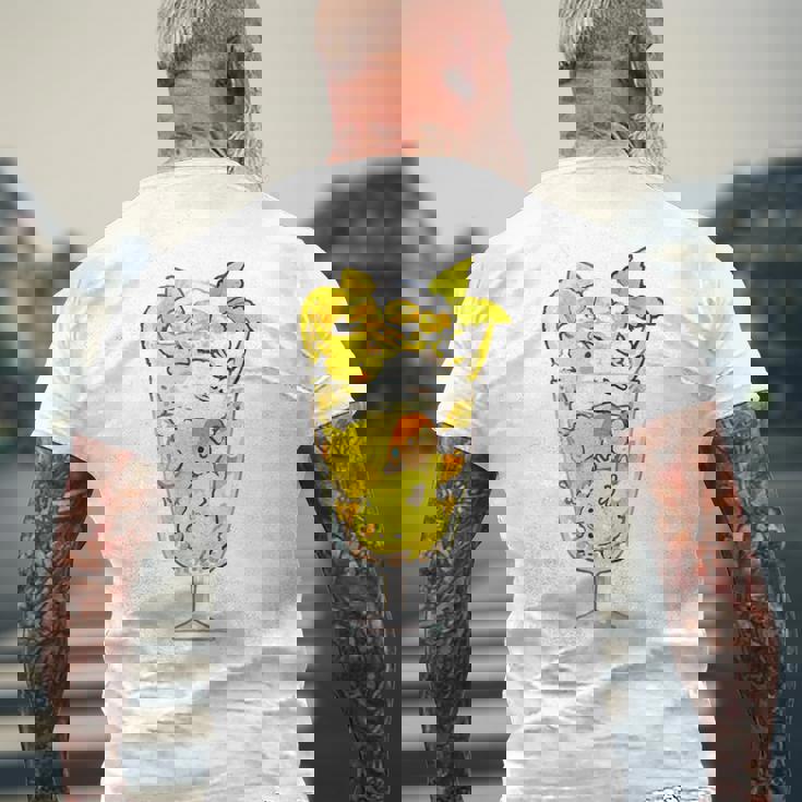 鳥パフェイエロー オカメインコ ラブバード バギー メンズTシャツ バックプリント 高齢者への贈り物