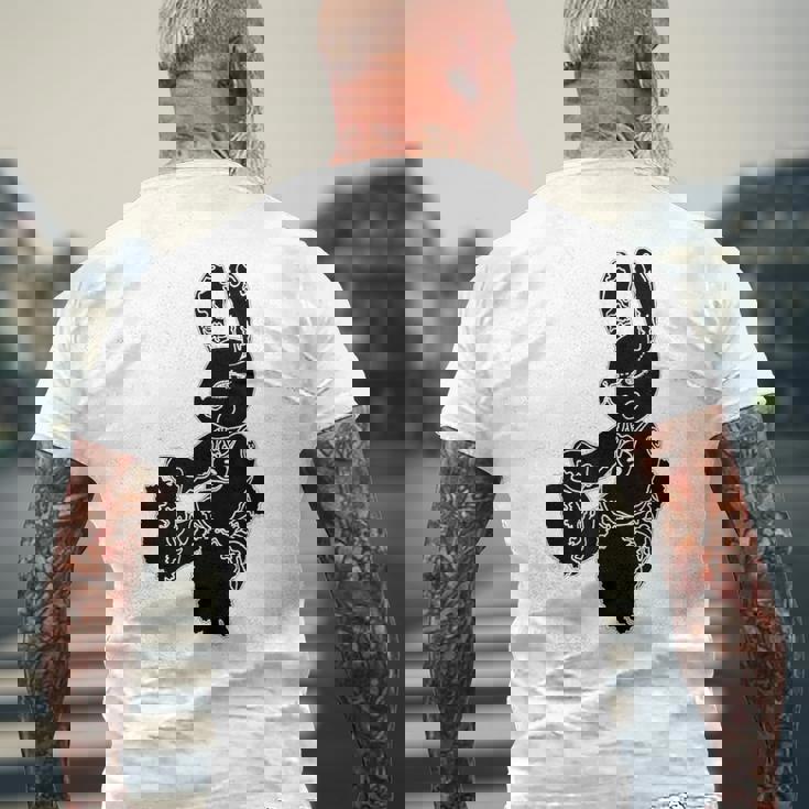 黒うさぎ星人 メンズTシャツ バックプリント 高齢者への贈り物