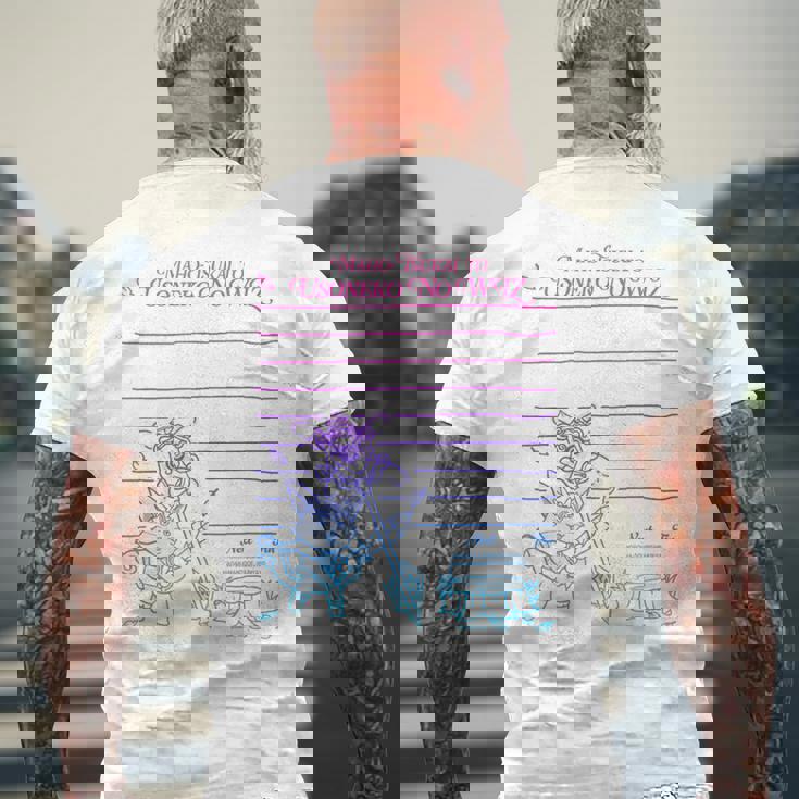 黒猫のウィズ 嘘猫のウィズ E メンズTシャツ バックプリント 高齢者への贈り物