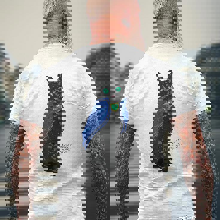 黒猫のウィズ 黒猫 メンズTシャツ バックプリント 高齢者への贈り物