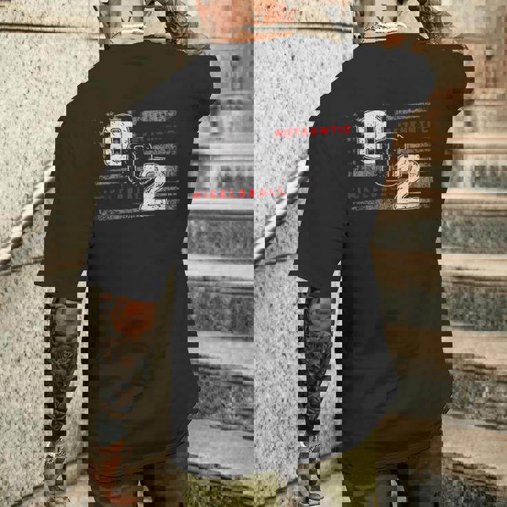 002ピックルボールフラッグ メンズTシャツ バックプリント 彼への贈り物