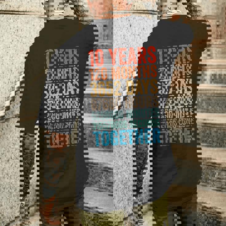 10年目の記念日 彼 彼女 カップル 10回目の結婚 メンズTシャツ バックプリント 彼への贈り物