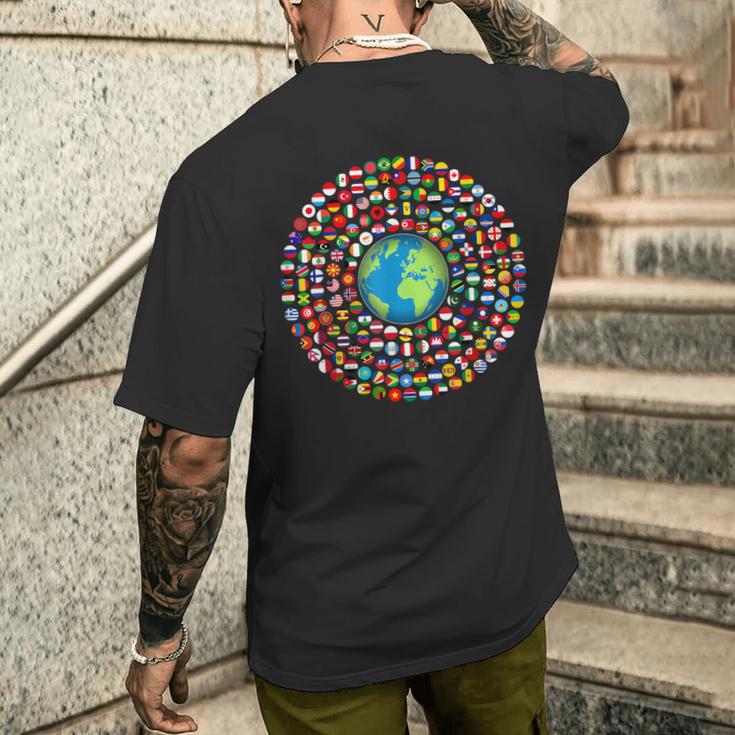 180 Banderas Banderas Del Mundo Mapa Del Mundo Con Banderas Camiseta Hombre Estampado Espalda Regalos para él