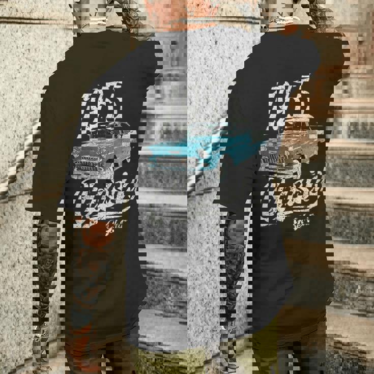 1955 シボレーベルエアブルー メンズTシャツ バックプリント 彼への贈り物