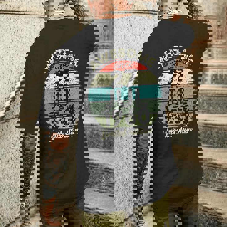 1960年7月27日 65歳の誕生日 65歳 2025年 誕生日 メンズTシャツ バックプリント 彼への贈り物