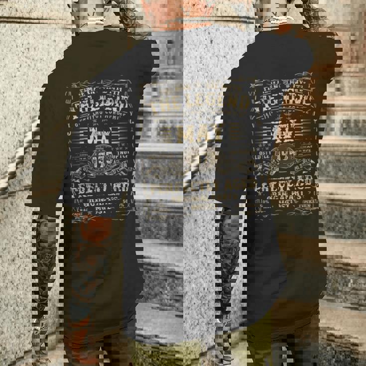 1975年5月 50歳 誕生日プレゼント 男性 50歳の誕生日 メンズTシャツ バックプリント 彼への贈り物