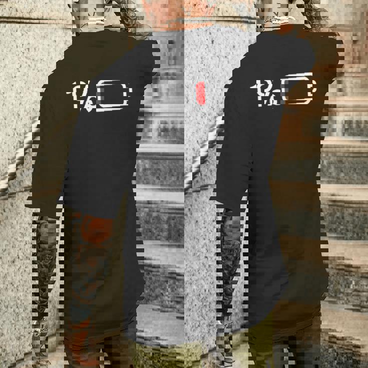 1バッテリー – 1バッテリー I 面白い 低エネルギーパーセント メンズTシャツ バックプリント 彼への贈り物