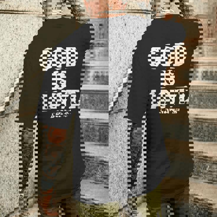 1ヨハネ4 メンズTシャツ バックプリント 彼への贈り物