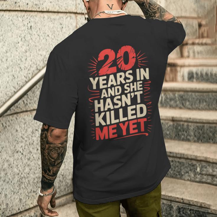 20 Ans Mariés Pour Hommes Drôle 10E Anniversaire De Mariage T-shirt imprimé au dos Cadeaux pour lui