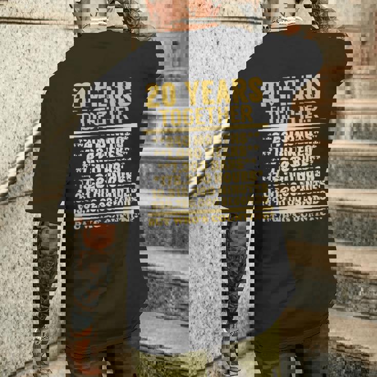 20周年記念tシャツ 20周年 結婚祝い カップル メンズTシャツ バックプリント 彼への贈り物