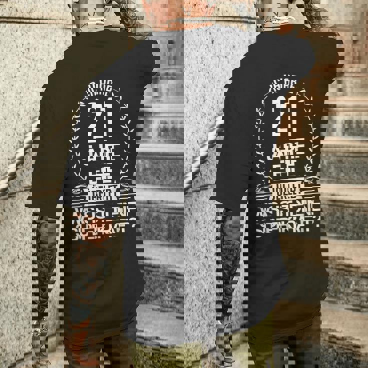 21年 結婚21周年 記念日 ギフト メンズTシャツ バックプリント 彼への贈り物