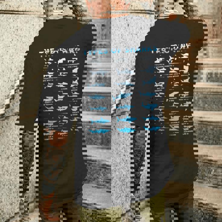 21種類のサメの海洋生物学者シャークtシャツ シャークtシャツ メンズTシャツ バックプリント 彼への贈り物