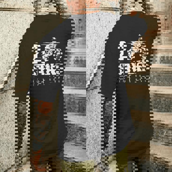 2ストロークフォーライフ モトクロス ダートバイク メンズTシャツ バックプリント 彼への贈り物