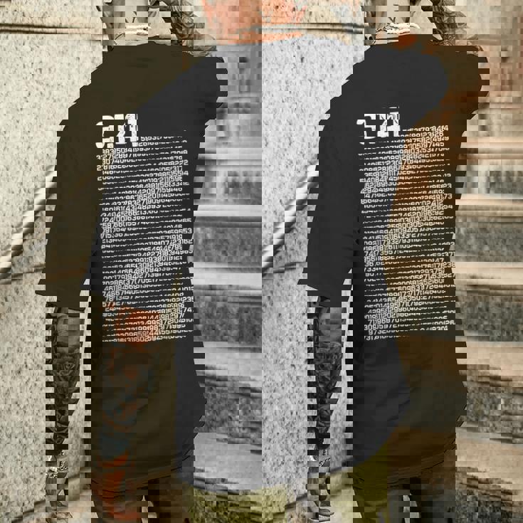 314 円周率の日 数学 非合理数 円周率 メンズTシャツ バックプリント 彼への贈り物