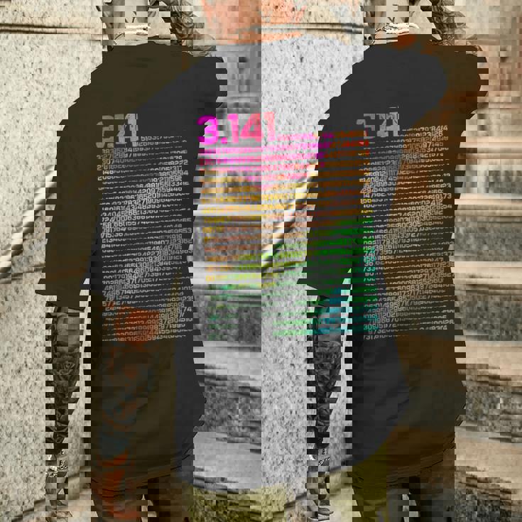 314 数学物理の先生 314 円周率 メンズTシャツ バックプリント 彼への贈り物