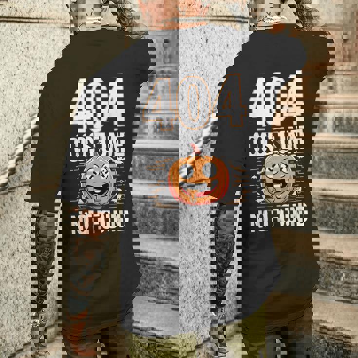 404 コスチューム未発見 ピクセルアート ハロウィンデザイン メンズTシャツ バックプリント 彼への贈り物