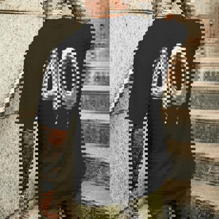 40歳の誕生日バルーン装飾バルーン40年目 メンズTシャツ バックプリント 彼への贈り物