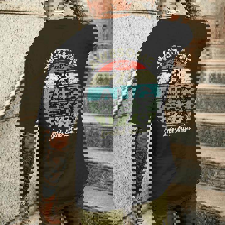 45歳の誕生日 1978年8月24日 45歳の誕生日 メンズTシャツ バックプリント 彼への贈り物