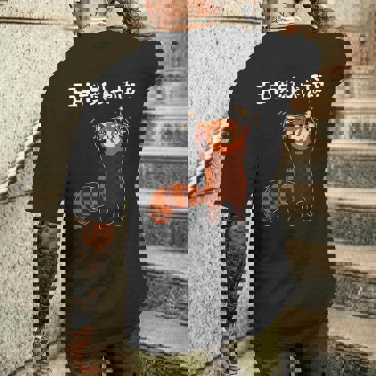 50歩 ひゃっちゃほ レッサーパンダ ネタ 名言 ジョーク ギャグ ダジャレ ツッコミ 面白い メンズTシャツ バックプリント 彼への贈り物