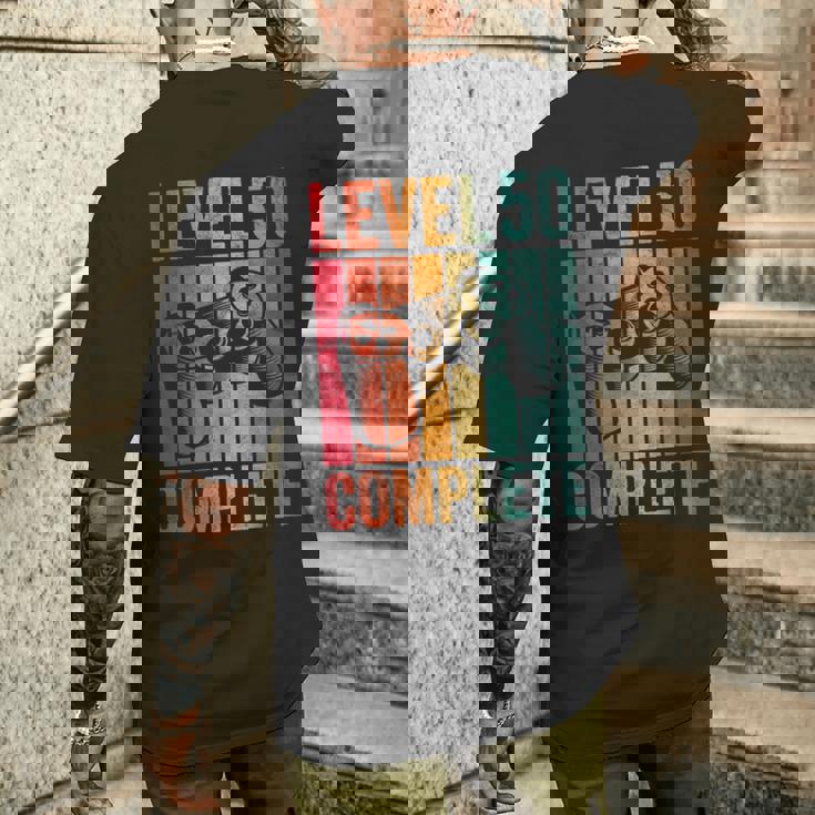 50歳 誕生日 男の子 男 レベル コンプリート 50歳 メンズTシャツ バックプリント 彼への贈り物