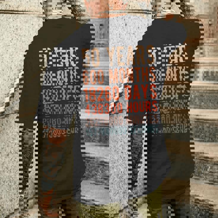 50歳 50歳 誕生日 記念日 黄金 結婚記念日 メンズTシャツ バックプリント 彼への贈り物