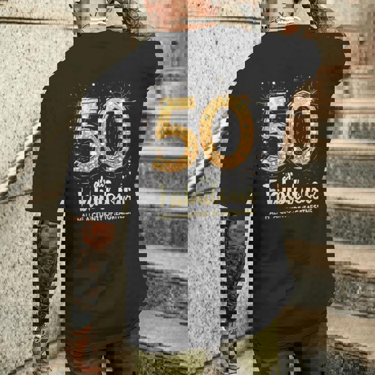 50歳の誕生日 50歳と素晴らしさの半世紀 メンズTシャツ バックプリント 彼への贈り物