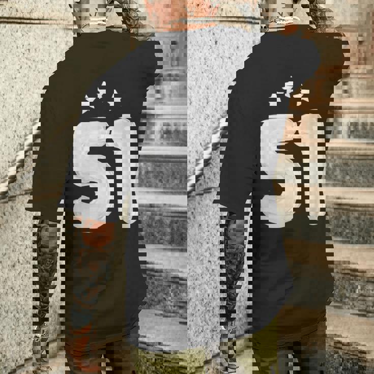 51 歳の誕生日番号 51 バルーン 51 歳の誕生日 メンズTシャツ バックプリント 彼への贈り物