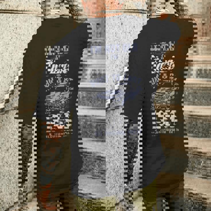 69歳の誕生日 1956年クラシックカー メンズTシャツ バックプリント 彼への贈り物