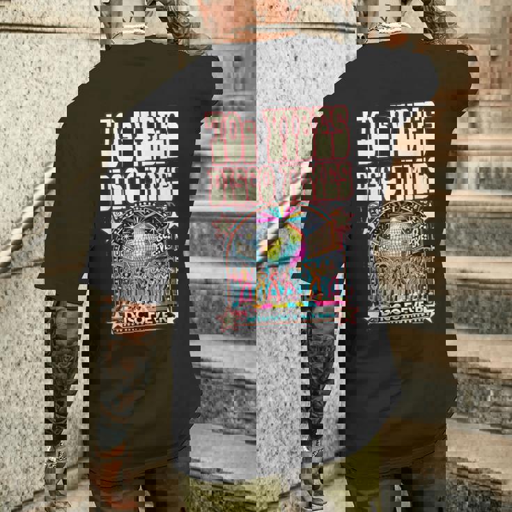 70Sibes Disco Times 揺れる70年代スタイル ディスコダンスクラブ メンズTシャツ バックプリント 彼への贈り物