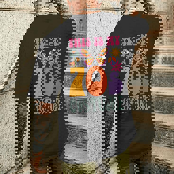 70年代ディスコ衣装 男女兼用 Peace Love ヒッピーコスチューム メンズTシャツ バックプリント 彼への贈り物