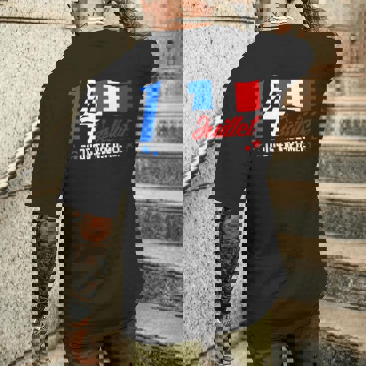 7月14日 全国共和党 フランス トリコロール メンズTシャツ バックプリント 彼への贈り物