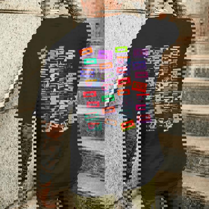 80年代カセットテープミュージックdj メンズTシャツ バックプリント 彼への贈り物