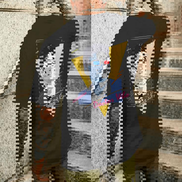 80年代テナントレトロタイムトラベラーsfファン。 メンズTシャツ バックプリント 彼への贈り物