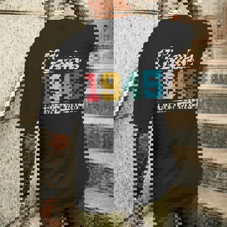 80歳クラシック1945年限定版レトロ80歳の誕生日 メンズTシャツ バックプリント 彼への贈り物