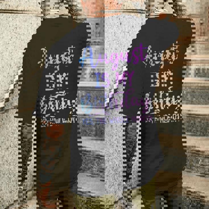 8月は私の誕生日だよおもしろい8月 メンズTシャツ バックプリント 彼への贈り物