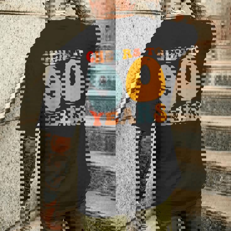 90歳 誕生日 パーティー お祝い 乾杯 90歳 メンズTシャツ バックプリント 彼への贈り物