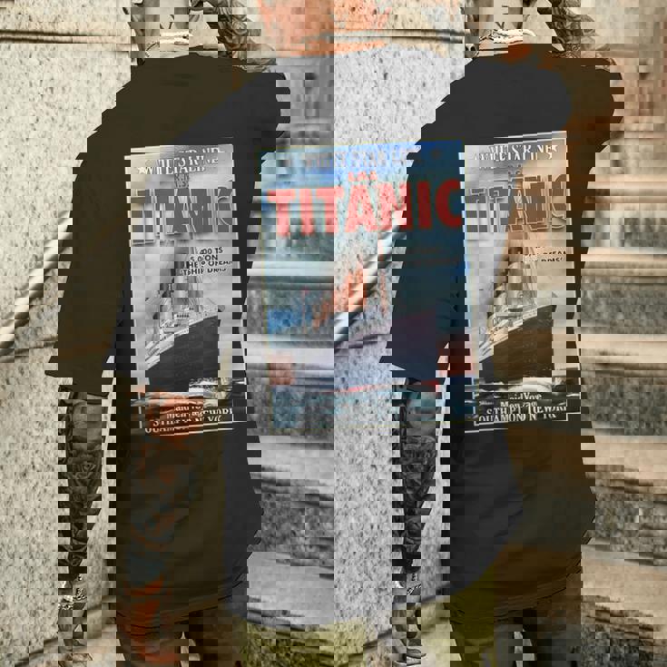 A 1912 ヴィンテージ タイタニック 航海船 クルーズ船 メンズTシャツ バックプリント 彼への贈り物