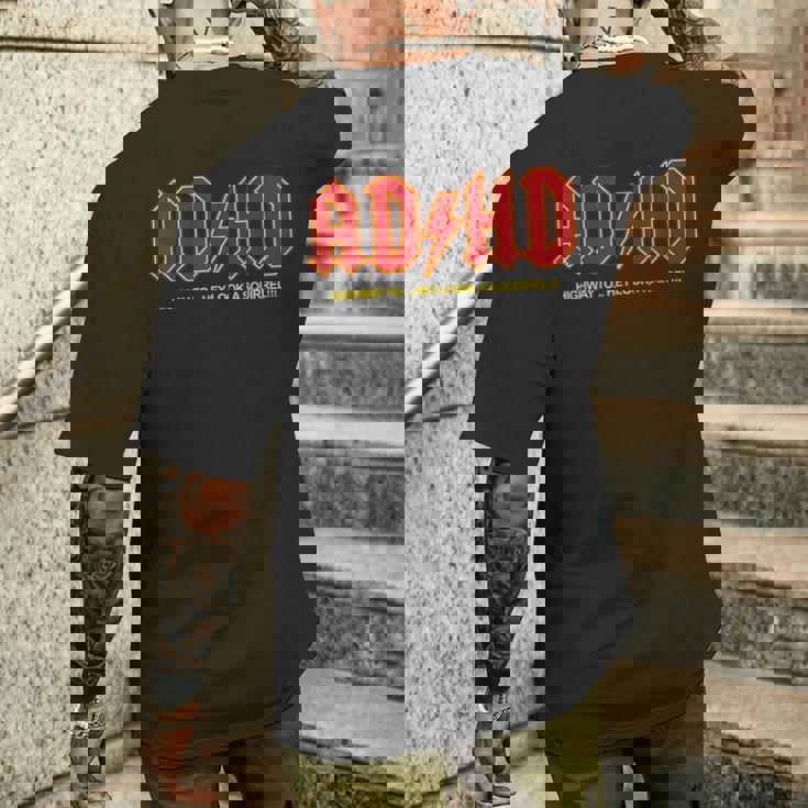 Adhd おもしろい Hey Look Aquirrel Adhd メンズTシャツ バックプリント 彼への贈り物