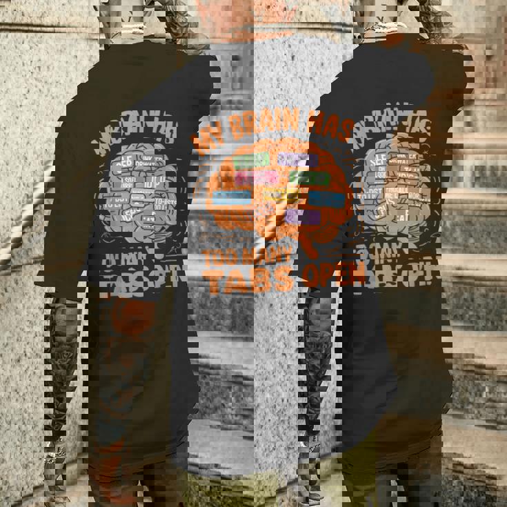 Adhd 意識 神経多様性 Adhd 脳 メンズTシャツ バックプリント 彼への贈り物