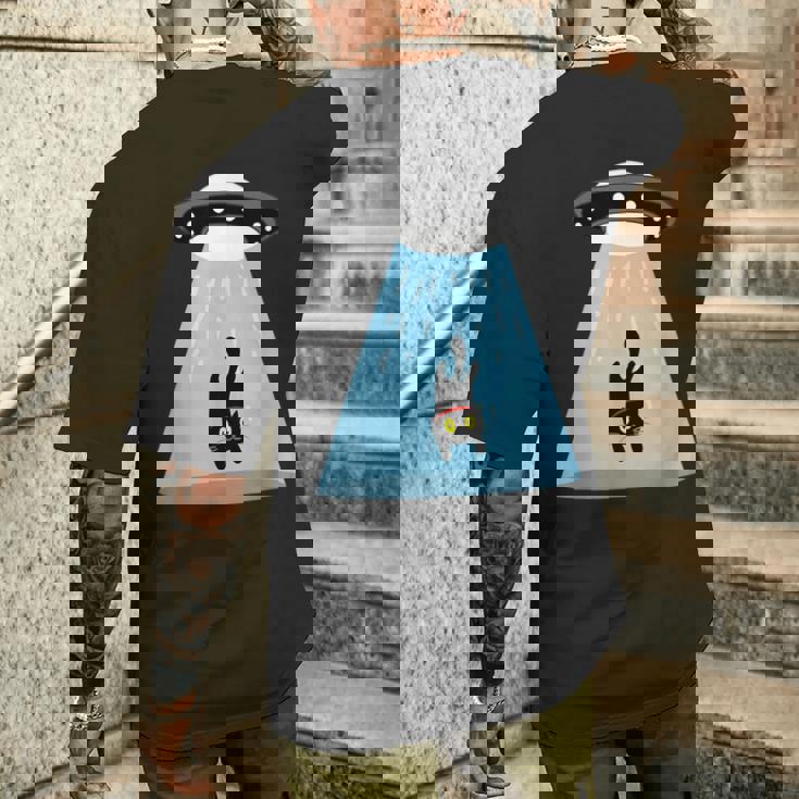 Alien Cat Abduction Ufo Cat Alien Abduction メンズTシャツ バックプリント 彼への贈り物