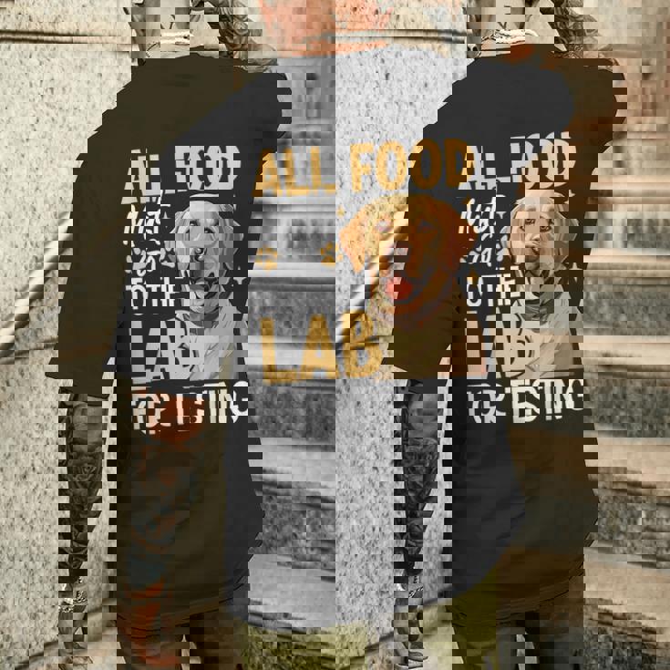 All Food Must Go To The Lab For Testing メンズTシャツ バックプリント 彼への贈り物