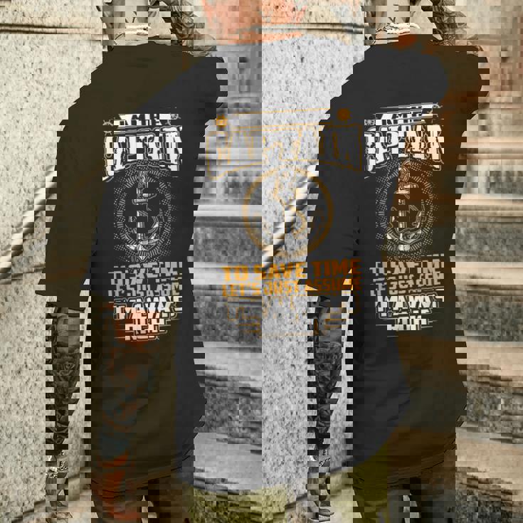 I Am The Captain メンズTシャツ バックプリント 彼への贈り物