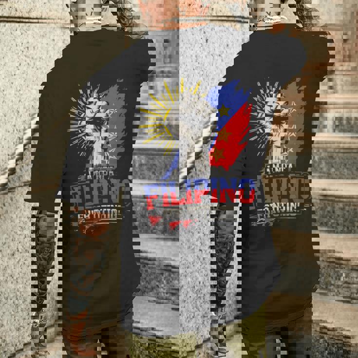 I Am Not A Filipino For Nothing ファイトサポーター サラ・ドゥテルテ メンズTシャツ バックプリント 彼への贈り物