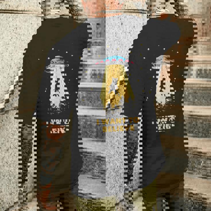 Area 51 Ufoハンターtシャツ エイリアン誘拐 I Want To Believe メンズTシャツ バックプリント 彼への贈り物