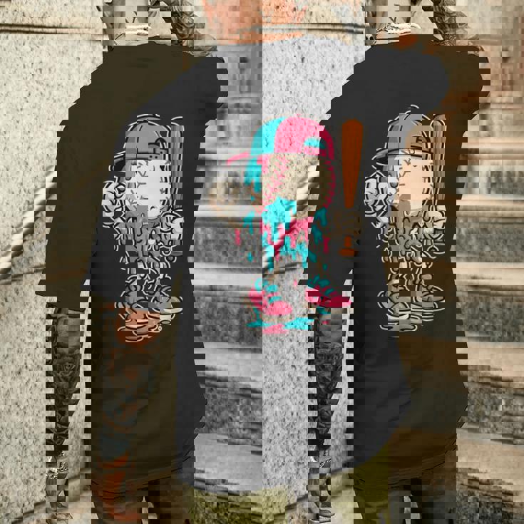 Baseball Drip For Boys Ice Cream Drip Baseball Men's T-shirt Back Print Gifts for Him