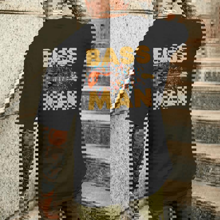 Bass Man 面白いバスプレーヤー ギタリスト ベーシスト ミュージシャン メンズTシャツ バックプリント 彼への贈り物