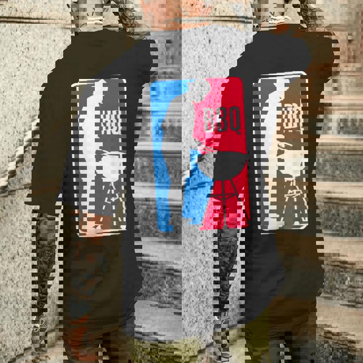 Bbq League グリルミートパロディ バーベキュー メンズTシャツ バックプリント 彼への贈り物