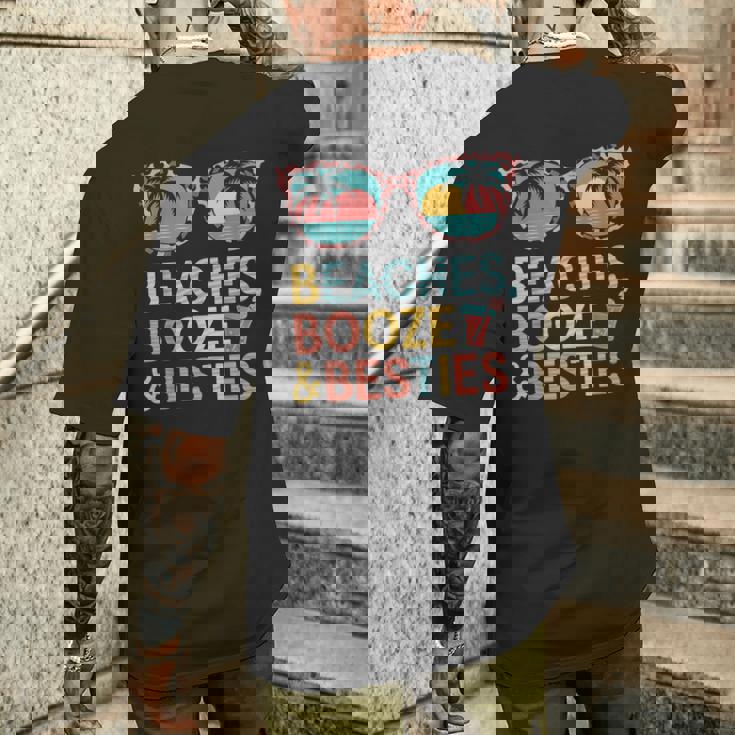 Beaches Booze Besties 夏休み 旅行 ギフト メンズTシャツ バックプリント 彼への贈り物